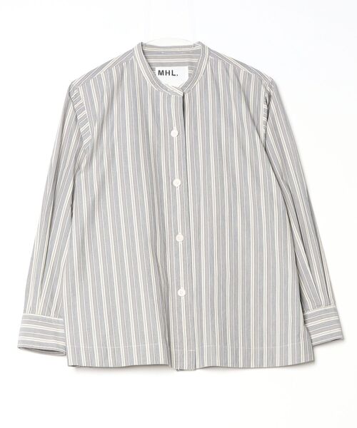 MHL.（エムエイチエル） ブラウス シャツ PYJAMA STRIPE COTTON SHIRT