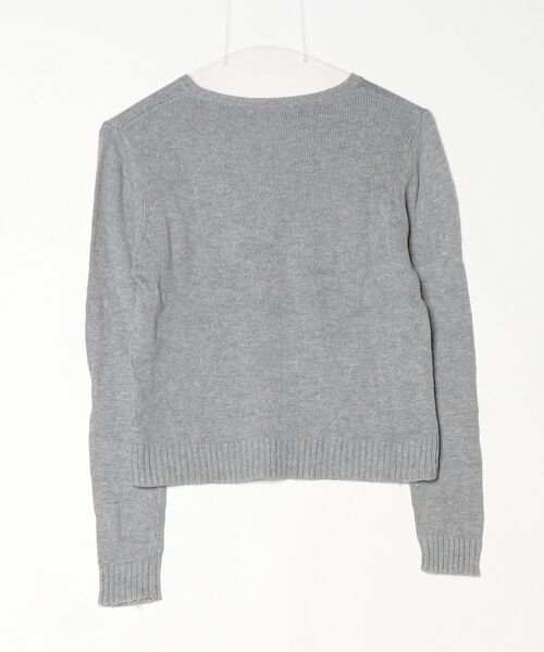 「DazyClair」 ワンポイント長袖ニット M グレー レディース_画像2