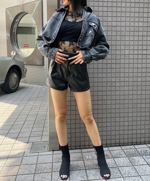 「ROGER AND RAW」 デニムジャケット FREE ブラック レディース_画像2