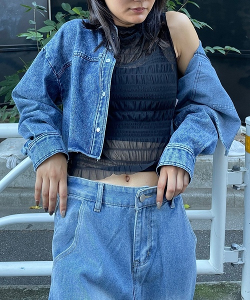 「ROGER AND RAW」 デニムジャケット FREE ブラック レディース_画像4