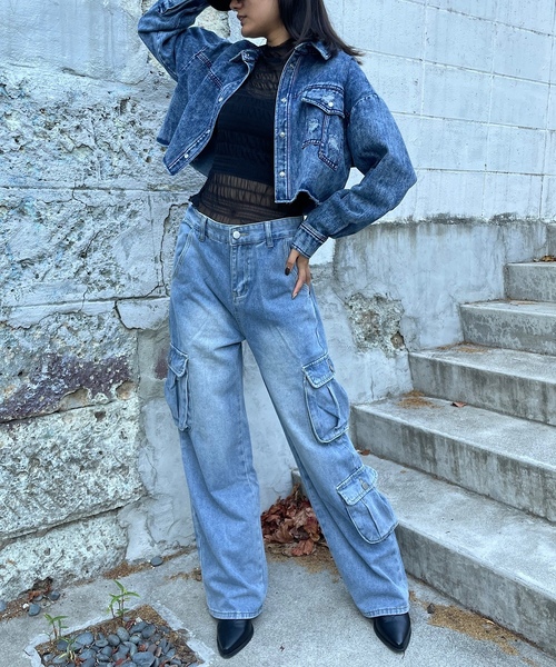 「ROGER AND RAW」 デニムジャケット FREE ブラック レディース_画像5