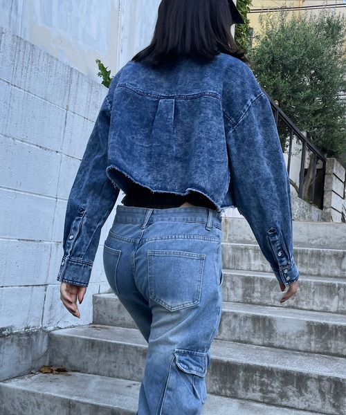 「ROGER AND RAW」 デニムジャケット FREE ブラック レディース_画像7