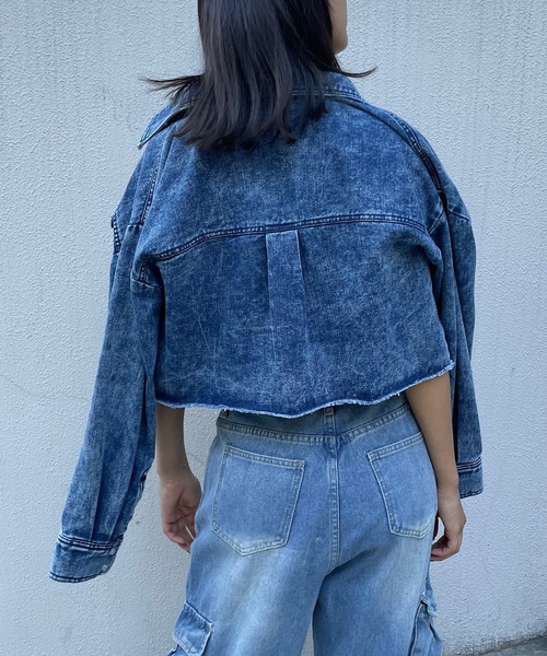 「ROGER AND RAW」 デニムジャケット FREE ブラック レディース_画像8