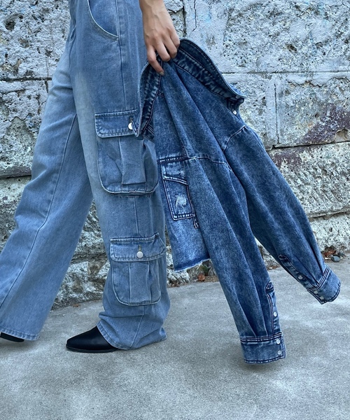 「ROGER AND RAW」 デニムジャケット FREE ブラック レディース_画像9