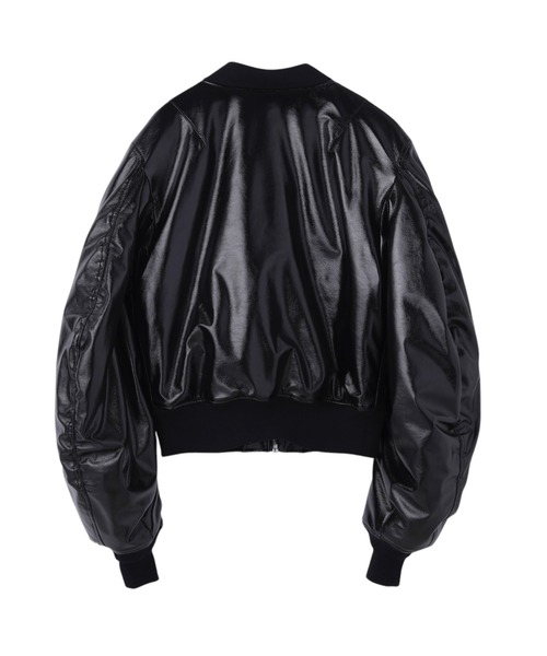 ダウンジャケット ダウン PATENT MASSIVE ROUNDED SLEEVE BOMBER JACKET メンズの画像