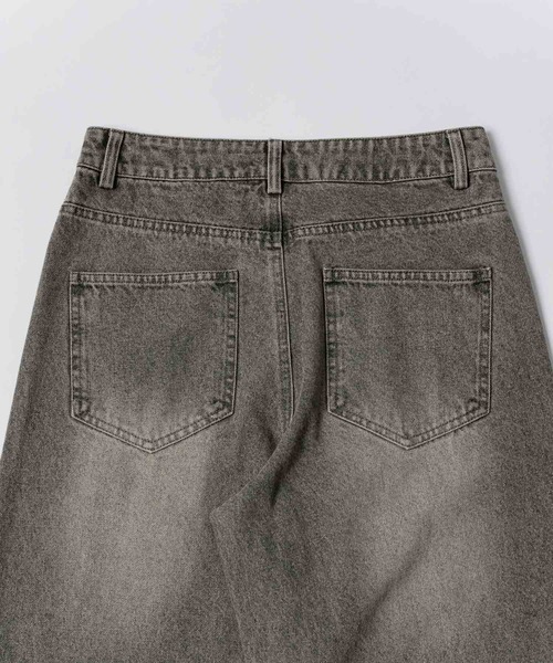 「flaner」 デニムパンツ SMALL グレー レディース_画像3