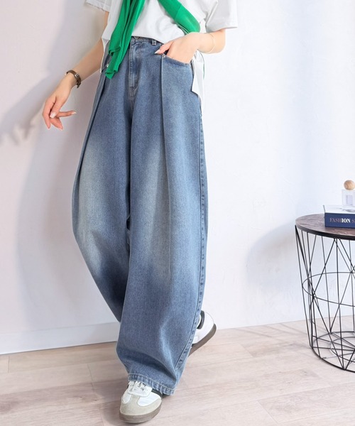 Java ワイドパンツ ジーンズ デニム デニムパンツ 「JaVaジャバコラボ