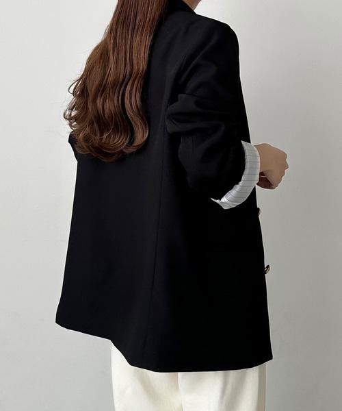 「callautia」 テーラードジャケット LARGE ブラック レディース_画像5