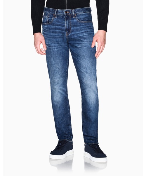 ジーンズ 「A|X アルマーニ エクスチェンジ」ダークブルーウォッシュ スリムフィット デニムパンツ_J14 SLIM メンズの画像