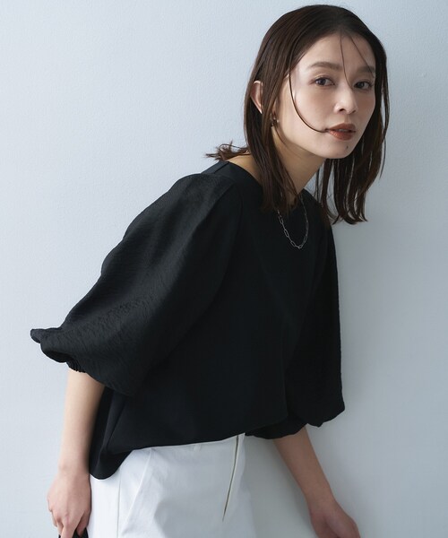 UNTITLED（アンタイトル） tシャツ 「洗える/袖シアー」ポンチ袖 