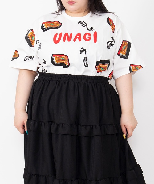 PUNYUS（プニュズ） tシャツ 「新サイズ」うなぎ総柄Tシャツ