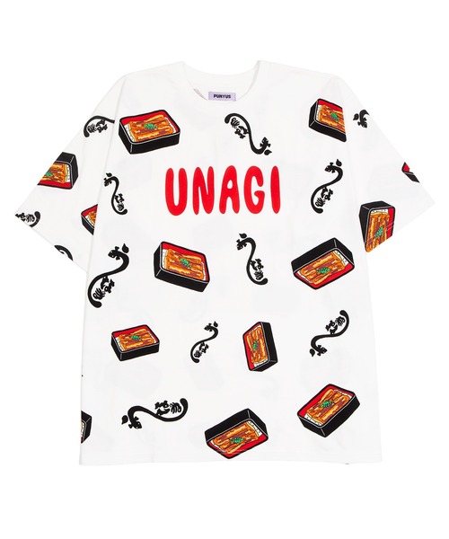 うなぎシャツ PUNYUS（プニュズ） tシャツ 「新サイズ」うなぎ総柄Tシャツ