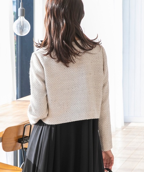 「kaene」 ノーカラージャケット 9号 ベージュ レディースの画像