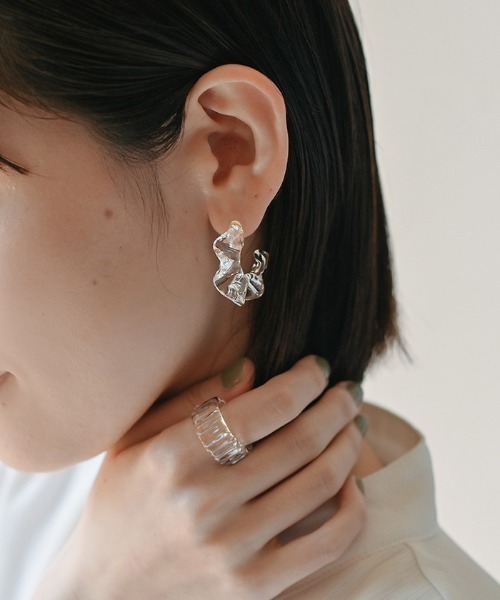 ピアス ピアス アイシクル ドレープ レディースの画像