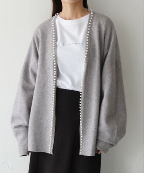 「PREFERIR」 ニットカーディガン MEDIUM ブラック レディース_画像3