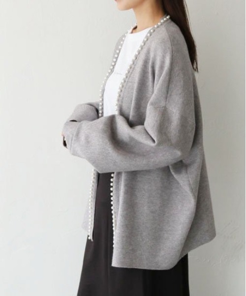 「PREFERIR」 ニットカーディガン MEDIUM ブラック レディース_画像4