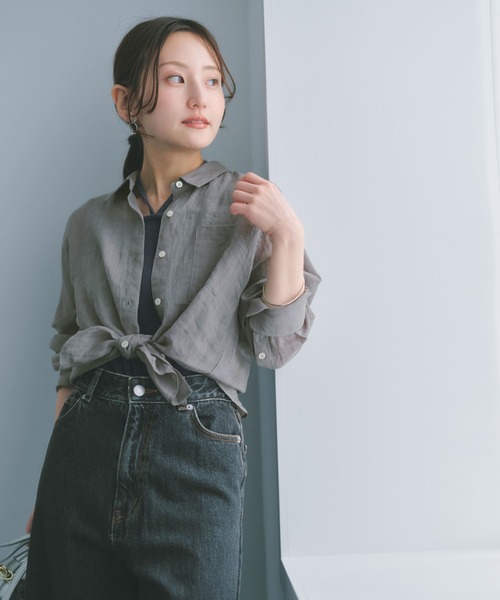 COHINA（コヒナ） ブラウス シャツ ベーシックラミーシャツ 「低身長