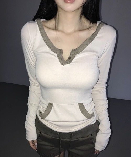 「.KOM」 長袖カットソー FREE ブラック レディース_画像2