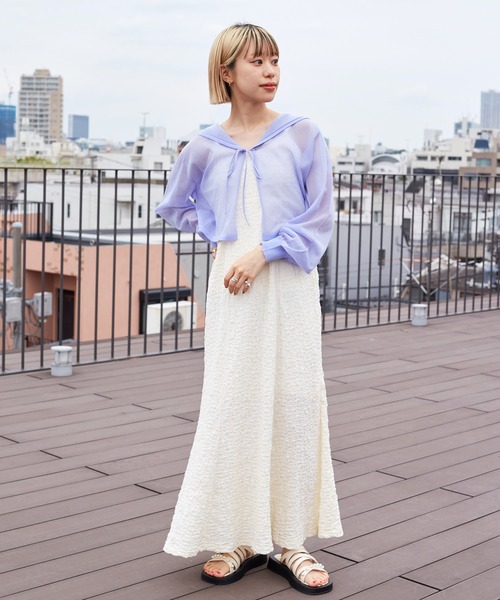 「w closet」 キャミソールワンピース FREE ホワイト レディース_画像7
