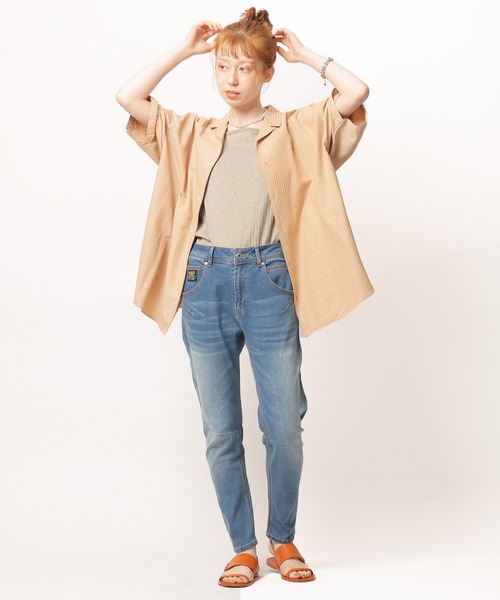 「DOUBLE NAME」 スキニーデニムパンツ MEDIUM インディゴブルー レディース_画像5