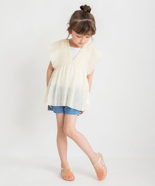 「branshes」 「KIDS」ノースリーブブラウス 150 ラベンダー キッズ_画像2