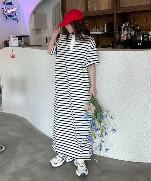 「PILIT」 半袖ワンピース MEDIUM グリーン レディース_画像4