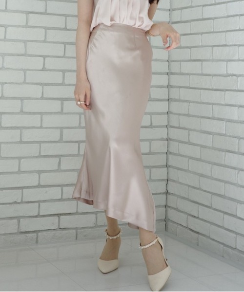 ORGUE シルキーサテンスカート BEIGE Sサイズ ORGUE（オルグ） スカート Silky satin skirt/シルキーサテンスカート