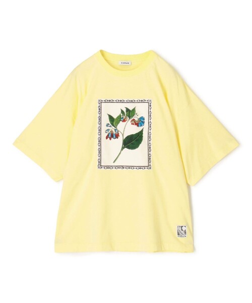 【2021ss】CABaN レッドリーフTシャツ ホワイト　スビンコットン　美品 CABaN（キャバン） tシャツ スビンコットン FLOWER Tシャツ メンズ