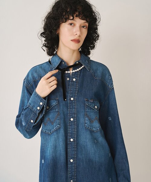 Whim Gazette（ウィム ガゼット） ブラウス シャツ 「Wrangler」刺繍 
