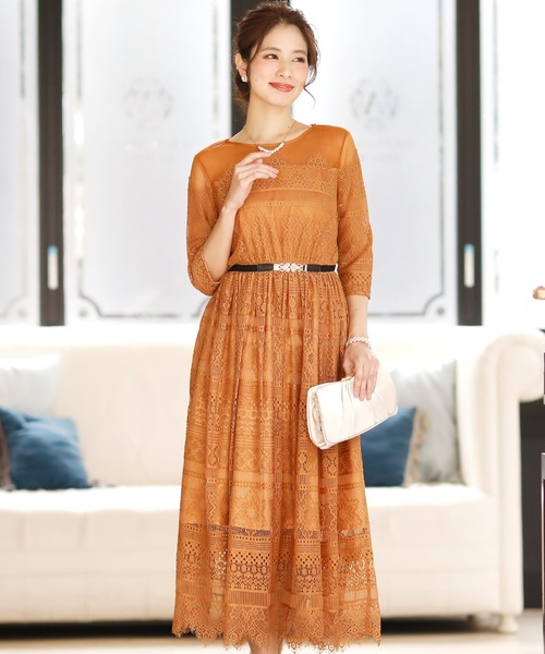 大特価特価 ドレス 結婚式ワンピースドレス七分袖とミモレ丈パッチワーク大きいサイズフォーマル ZOZOTOWN PayPayモール店 - 通販 - PayPayモール 超激得得価