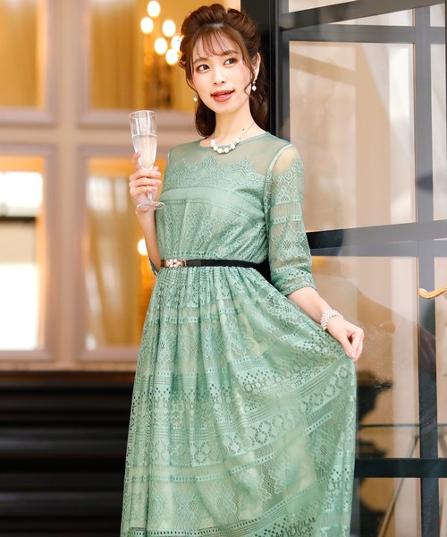 大特価特価 ドレス 結婚式ワンピースドレス七分袖とミモレ丈パッチワーク大きいサイズフォーマル ZOZOTOWN PayPayモール店 - 通販 - PayPayモール 超激得得価