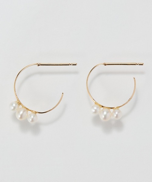 Phoebe（フィービー） ピアス 「K10」フルールパールフープピアス/淡水