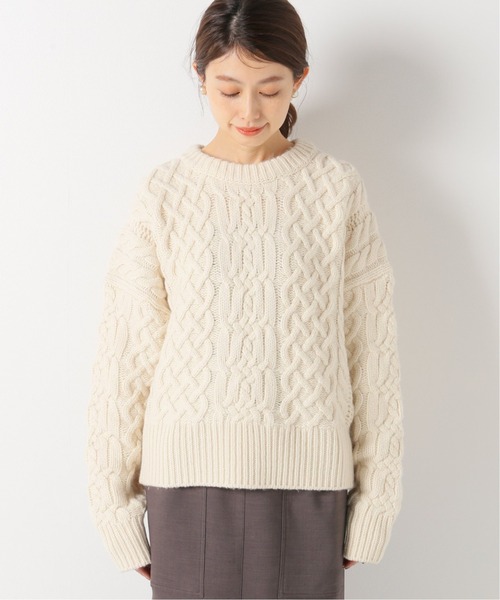 自由区【ハイライン】バックリボンプルオーバーニット IENA（イエナ） ニット バックリボンケーブルプルオーバー