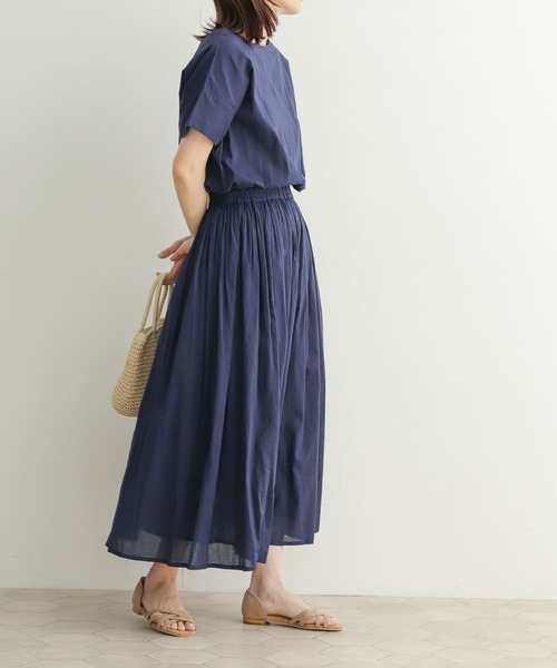 URBAN RESEARCH DOORS ワンピース コットンボイルギャザー