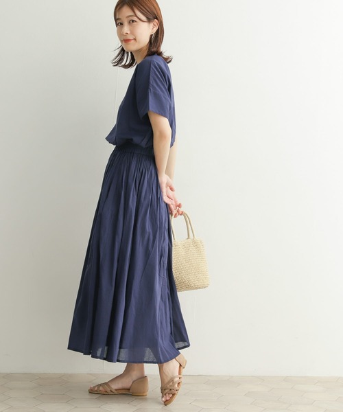 URBAN RESEARCH DOORS ワンピース コットンボイルギャザー