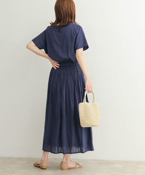 URBAN RESEARCH DOORS ワンピース コットンボイルギャザー