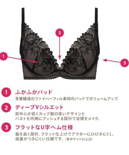 AMOSTYLE ブラジャー チャーミングラマー スリムライン DeepV