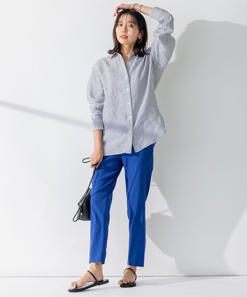 【洗える】リネンレーヨンストレッチテーパードパンツ 洗える】リネンレーヨンストレッチ テーパード パンツ （その他