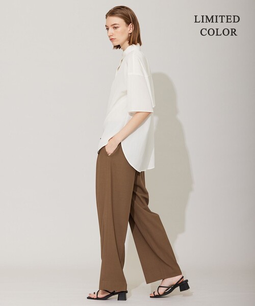 ICB ラッフルデザインブラウス フレンチスリーブ　6（L相当）　接触冷感　美品 ICB ブラウス シャツ 「WEB限定カラーあり・洗える」ラッフル