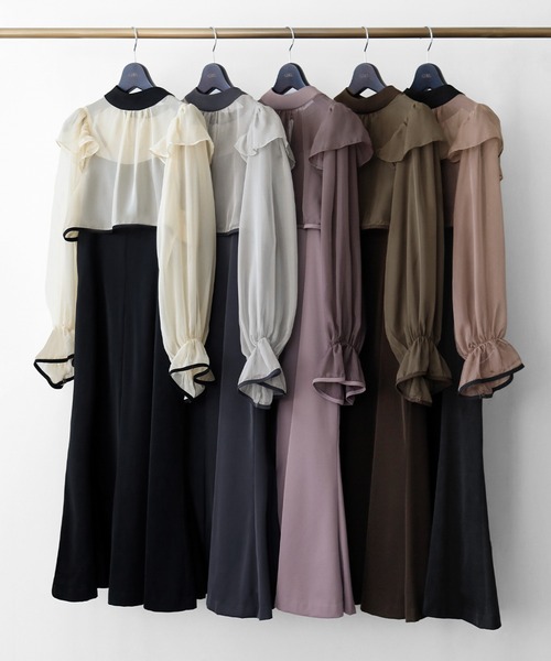 GIRL DRESS FOR NOW ドレス シアーフリルブラウス・キャミソール