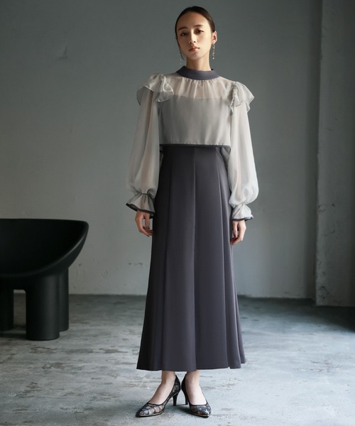 GIRL DRESS FOR NOW ドレス シアーフリルブラウス・キャミソール