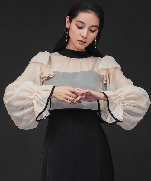 GIRL DRESS FOR NOW ドレス シアーフリルブラウス・キャミソール