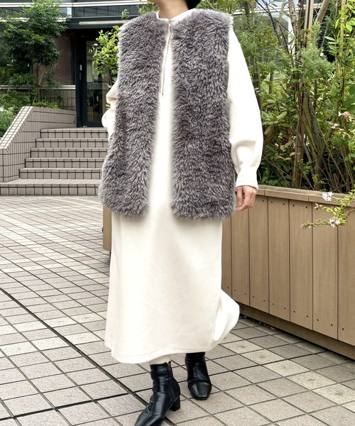 abahouse mavie ベスト ジレ フェイクファーベスト/ジレ/冬服 
