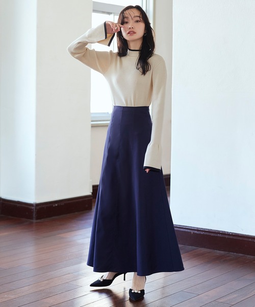 ルイルエブティック RUIRUE BOUTIQUE サイドスリットハイネックニット （アイボリー） ルイルエブティック RUIRUE BOUTIQUE サイドスリットハイネック