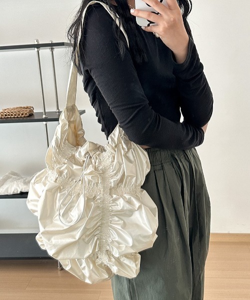 希少✨アレキサンダーワン trudy ジップ 2wayトートバッグ グレージュ deux amour トートバッグ クシュクシュバッグ レディース : ZOZOTOWN