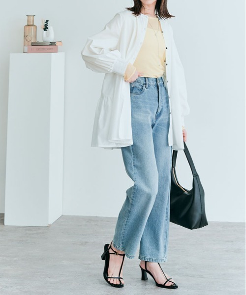 ブラウス シャツ フロントレイヤード３WAYチュニック レディース ブラウス シャツ 3way バック ティアード チュニック レディース