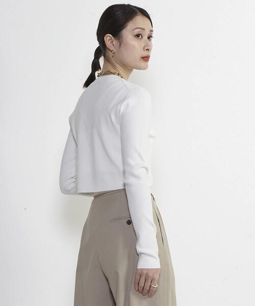 ニット セーター Soffitto刺繍入りクロップドニット レディース soffitto ニット セーター Soffitto刺繍入りクロップドニット