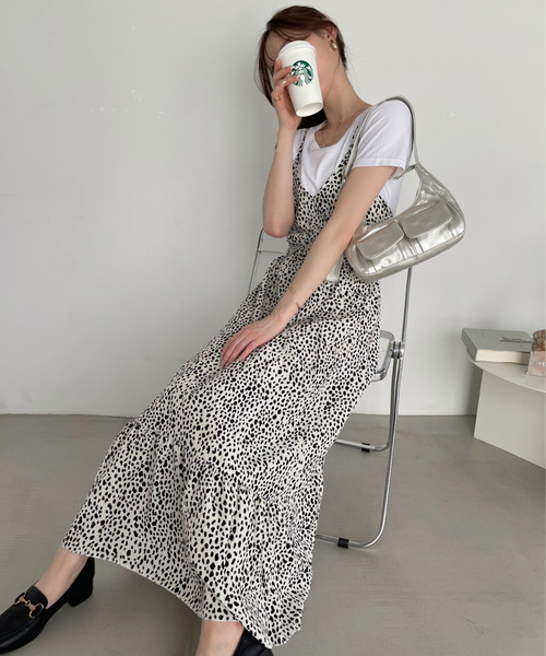 新品タグ付✨ダイアグラム ハートレオパードプリントワンピース 2way 24 AW NEW ARRIVAL Diagrm ハートレオパードプリントワンピース