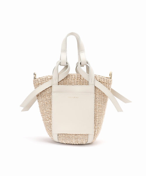 【VIOLAd’ORO/ヴィオラドーロ】アバカ*レザーコンビBAG La TOTALITE バッグ ハンドバッグ 「VIOLAd'ORO/ヴィオラドーロ