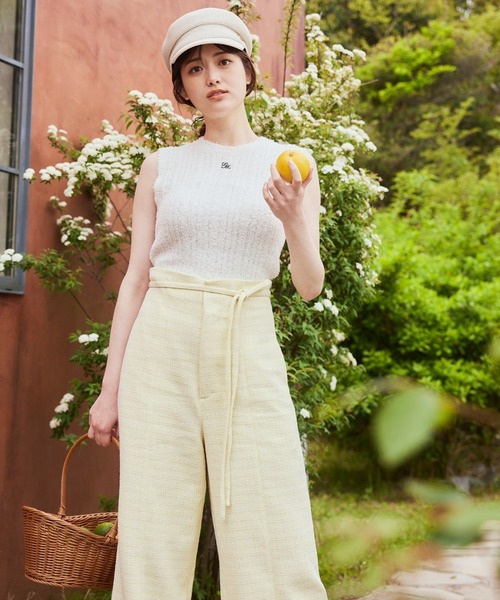 tシャツ サマーツイードワイドパンツ レディース LANTINAM tシャツ サマーツイードワイドパンツ レディース